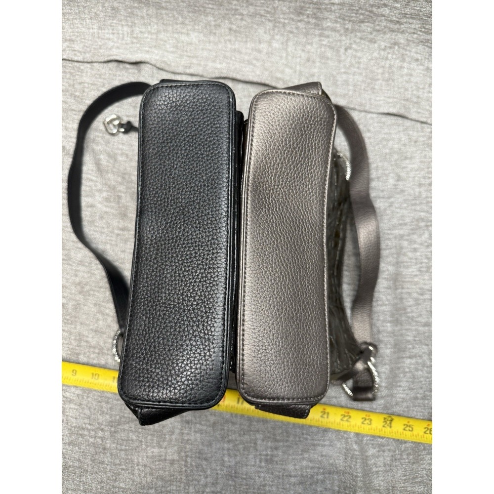 Two Brighton Shoulder Purses Lot Bulk Grey Brown Black - Picture 3 of 9